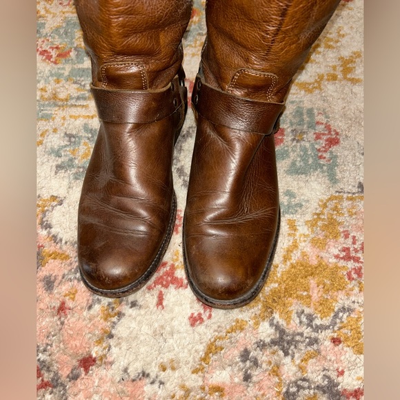 Frye Back Zip Leather Harness Boot - Picture 2 of 10